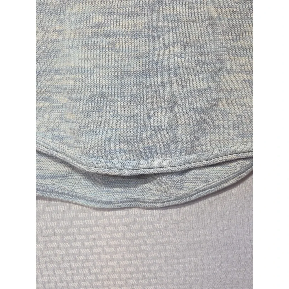 Jeanne Pierre Womens  Pastel Blue Ivory Sweater 100% Cotton Nautical NWT‎